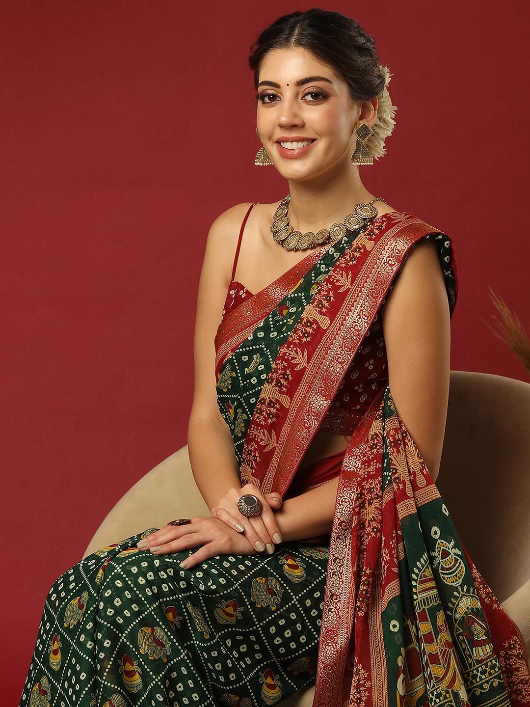 Bandhani Pure Georgette Saree